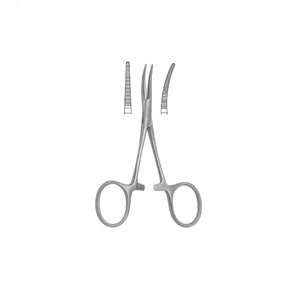 Norralco 6 Halstead Mosquito Hemostatic Forceps, Curved Serrated Jaws, 5.0",