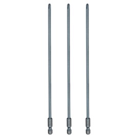 HARFINGTON 3pcs #2 Phillips Screwdriver Bit PH2 1/4" Hex Shank 8" (200mm) Long 0.16" Rod Magnetic Cross Head Drill Bits S2 Steel Industrial Screw Driver Bit for Electric Power Tools, Blue