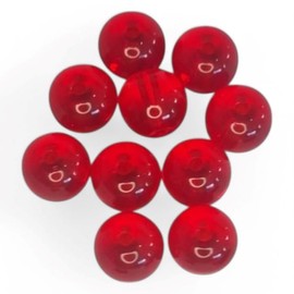 FISHIN ADDICT Glass Beads for Lure Fishing - 4mm, 6mm, 8mm | Pack of 10 Beads (Red, 8 mm)