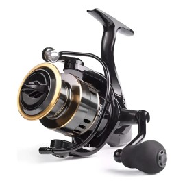 Luckilym Carrete De Pesca Giratorio Profesional 5:2:1 He7000 12 Ejes Negro
