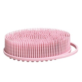 Silicone Body Scrubber Body Shower Bath and Shampoo Brush Shower Cleaning Gentle Exfoliating Use for All Skin Type Men & Women Pink