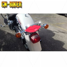 CB Universal Triple Chrome License Plate Mounted Rear Turn Signal Relocation Kit