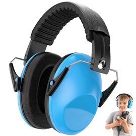 Orejeras Antirruido Para Niños,Orejeras De Protección Auditiva Para Aprender a Dormir Para Niños,Diseño De Esponja Con Cancelación De Ruido,Adecuado Para Protección Auditiva Para Niños.(Azul)