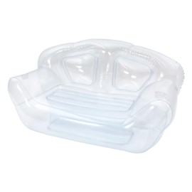 Transparent Clear Inflatable Sofa Seat Couch, Twin Size Air Mattress Inflatable Sofa, Double Inflatable Chair Air Sofa, Portable Blow Up Couch for Indoor, Outdoor, Camping, Beach, Patio, Yard