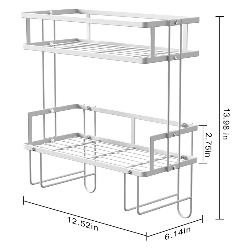 FLOLXNB Over The Toilet Storage Shelf, 2-Tier Bathroom Storage Organizer