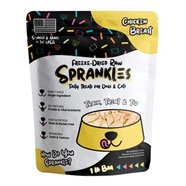 SPRANKLES Freeze Dried Chicken Treats for Cats & Dogs -1LB BIG BAG Single Ingredient Chicken Breast All Natural Grain-Free, High Protein, Made in USA - Perfect for Training, Topper