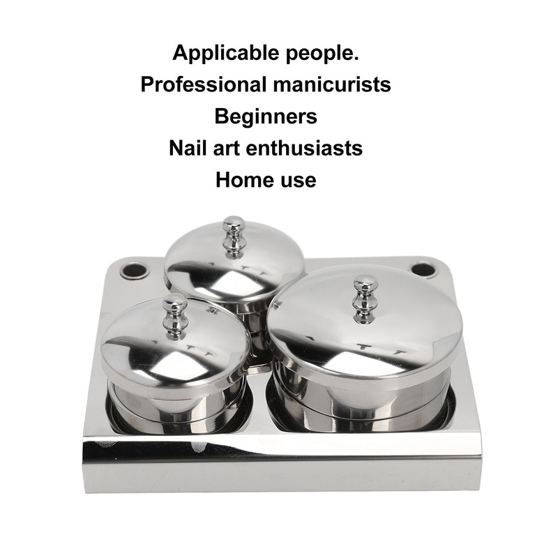 Stainless Steel Nail Powder Holder Thickening Sturdy Dustproof Smooth Surface