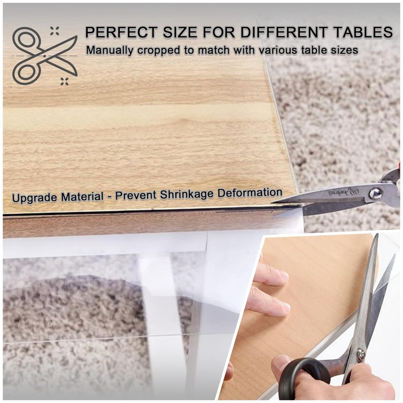 Toptablecloths Transparent PVC 1.5 mm Waterproof Oilproof Table Cover (17.7"x17.7"