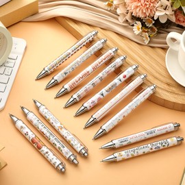 Motipuns 50 Pcs Holiday Pens Bulk Cute Appreciation Gifts Party Favors Retractable Black Ink Pen for Writing Stationery School Office Holiday Supplies (Occupational Therapy Month, 12)