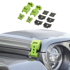 RT-TCZ for Wrangler Hood Latches Catch Kit Compatible with Jeep Wrangler JK JKU JL JLU 2007-2025 for Gladiator JT 2020-2025 Green Exterior Accessories 2pcs (3-Holes)