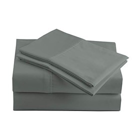 Peru Pima - 415 Thread Count Percale - 100% Peruvian Pima Cotton - King Bed Sheet Set, Shadow Grey