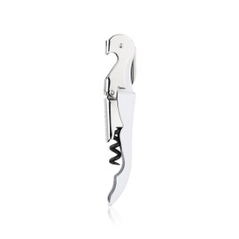 True Truetap Double Hinged Waiters Corkscrew Bottle Opener with Foil Cutter, Professional Wine Key for Servers, White