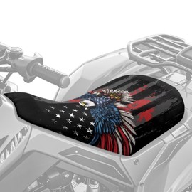Whosucclay ATV Accessories Motorcycle Seat Cover Universal Motorcycle Flexible Seat Protector Breathable Padded Protector Water-resistan Motorcycle Cushion Covers-American Flag Eagle Print