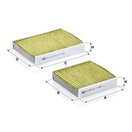 Original MANN-FILTER Interior Filter FP 21 000-2 – FreciousPlus biofunctional pollen filter (set of 2) – For passenger cars