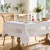 youngseahome Polyester Fabric Tablecloth with Exquisite Embroidery Sheer Border-Waterproof/Wrinkle Resistant-for