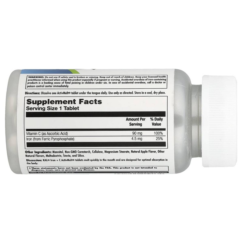 칼 철분 IRON 아이언 + C 사과 마이크로 정제 90정