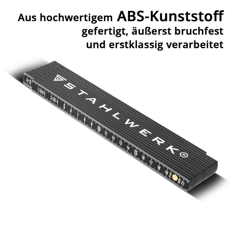 STAHLWERK Ruler Set of 3 3 Metres Precise Plastic Folding