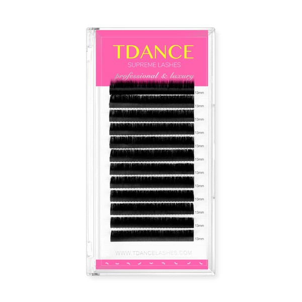 TDANCE Classic Volume Lash Extensions, Matte Black Eyelash Extensions 0.03-0.18mm