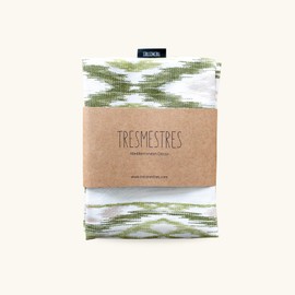 TRESMESTRES Cushion Covers for Garden Sofa, Terrace and Living Room and Decorative Cushion Covers for Beds Mediterranean Ikat Cushion Cover 50x70 cm Set of 2, Green