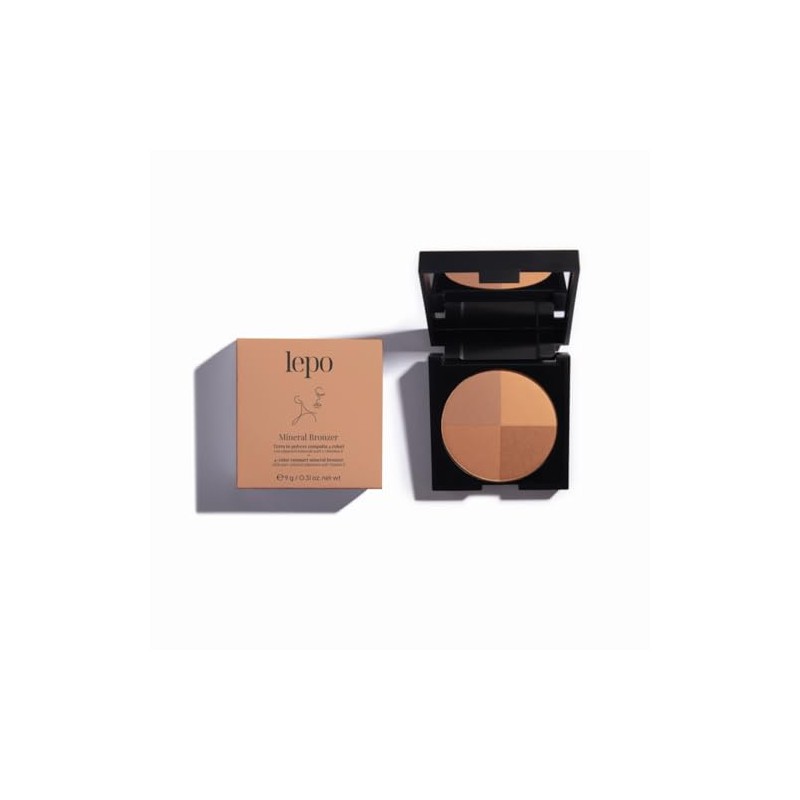LEPO Mineral Bronzer, Compact Earth with 4 Colours, Pure Mineral
