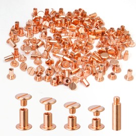 100 Pack Chicago Screws and Extention Posts for Binding Extending Scrapbook Photo Album Refill Pages Compatible with Pioneer Photo Albums, Rose Gold (M5 x 4/6/8/10mm Book Screws)