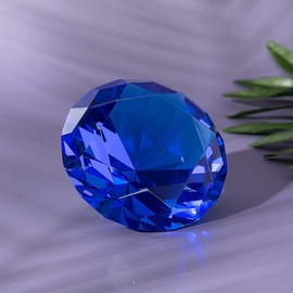 LONGWIN 100mm(3.9") W Crystal Diamond Paperweight Ornament Home Venue Decorations Solid Color Blue