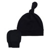 Durio Newborn Baby Hat and Gloves Set Knot Beanie Hat