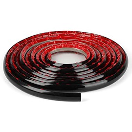 Fubeasi Flexible Quarter Round Molding Self Adhesive, 16.5 Feet Waterproof Molding Trim for Wall Edge, Ceilings Edge, Cabinet Edge, Countertops (Black)