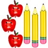 6 Pcs The Apples Balloons with Gaint Pencil Balloons Sets