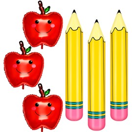 6 Pcs The Apples Balloons with Gaint Pencil Balloons Sets