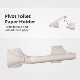 Pfister Bruxie Toilet Paper Holder, Bathroom Tissue Roll Holder, Wall-Mounted, Screw-in, Spot Defense Brushed Nickel Finish, BPHBIE0GS