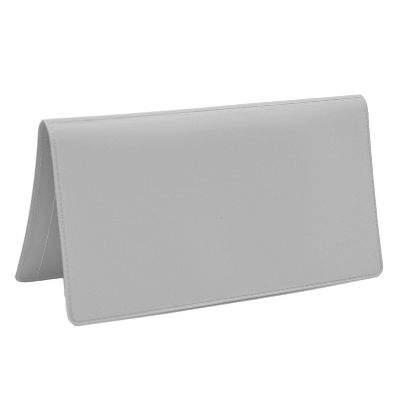 CAROUSELCHECKS Grey Vinyl Checkbook Cover, Top Tear Personal Vinyl Checkbook