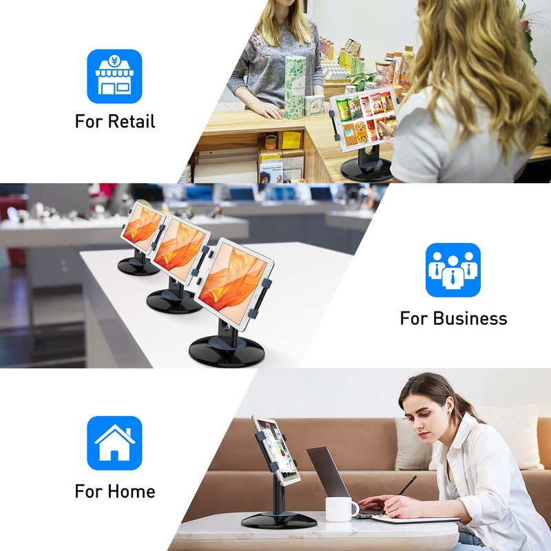 AboveTEK Retail Kiosk Tablet Stand, 360° Rotating Commercial Stand for