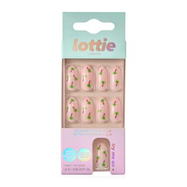 Lottie London Stay Press'd Press on Nail Set in Paradise, Nude & Palm Trees, 30 False Nails