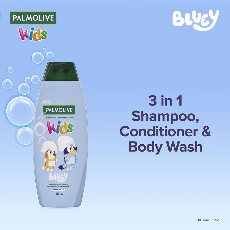 Palmolive 3 in 1 Kids Bluey Shampoo, Conditioner & Body