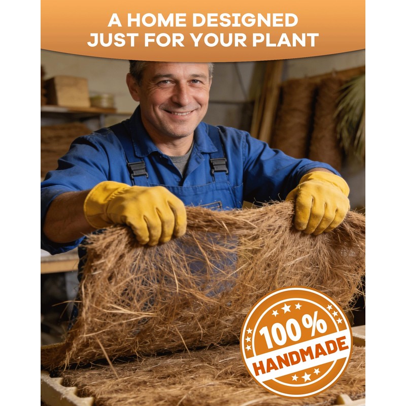Coco Liners for Planters - Thick Coconut Fiber, Pre-Drained Planter