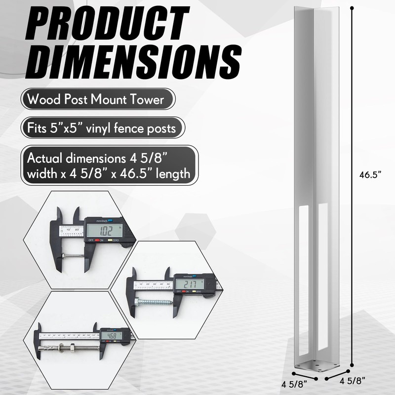 Hicarer 2 Sets 5" x 5" x 48" Vinyl Fence