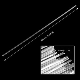 JAPCHET - 300 varillas acrílicas transparentes de 12 pulgadas, varillas de clavija de 1/8 pulgadas de diámetro para decoración de pasteles, boda y fiesta