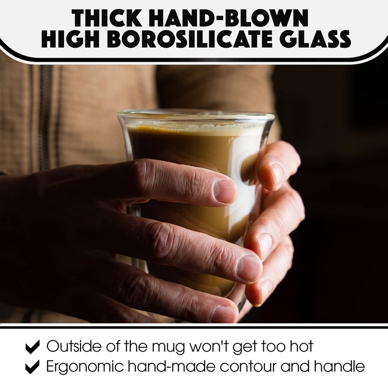 Brod & Taylor Double-Wall Insulated Large Espresso (Latte) Glass Cups
