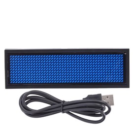 Message Tag Name Badge Mini LED Digital Programmable Scrolling Name Message Tag Badge with Magnet Pin 10 Display Animations Label (Blue)
