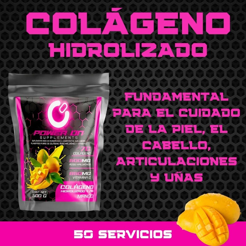 Colágeno Hidrolizado Con Ácido Hialurónico 1kg 50 Servicios