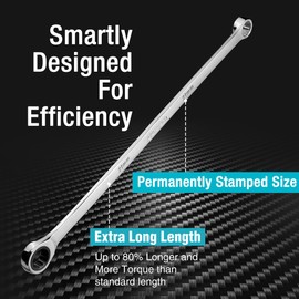 DURATECH 21mm Extra Long Ratcheting Wrench, Metric, CR-V Steel