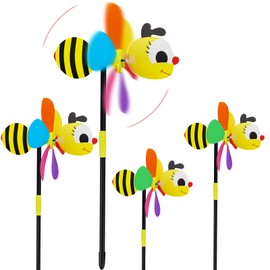 Windmill Garden, Pack of 4 Windmill Animal, Windmill Toy, Windmill Children, 3D Windmill, Wind Chime Garden, Windmill Decoration for Decoration, Garden, Balcony, Patio