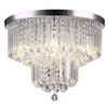 Krasty 5 Lights Modern Crystal Raindrop Chandelier, Chrome Finish Flush