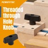 POWERTEC 71121 T-Track Plastics and Metals Knob Kit w/ Threaded