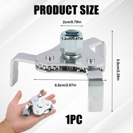 Oil Filter Wrench 3 Arms, Adjustable Oil Filter Tool with Drive Adapter for Cars and Trucks, Compatible with 64-116 mm Diameter, Efficient and Flexible Tool for Oil Change