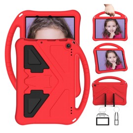 EabHulie Case for Fire HD 10 2023, Kids Friendly Durable Lightweight Handle Stand Shockproof Protective Cover Red