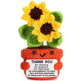 Teacher Appreciation Gifts Cool Thank You Gift for Women Lady Boss Leader Coworker Farewell Going Away Leaving Principal Friend Sister Birthday Grauation Gifts Christmas Positive Crochet Sunflower