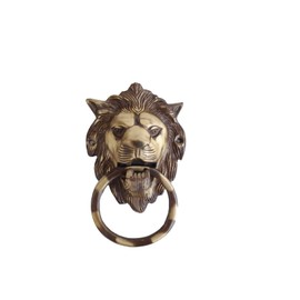 CHAKRIK Black Antique, Brass, Ring Door Knocker (Brass Lion Knocker Plain Ring)