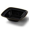 DecorLine Contour Collection Elegant Black Plastic Soup Bowls with Gold